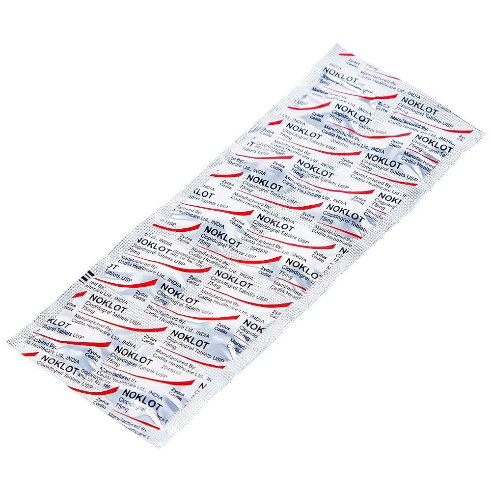 Hình ảnh Viên nén Noklot 75mg Cadila phòng ngừa tai biến xơ vữa động mạch (3 vỉ x 10 viên)