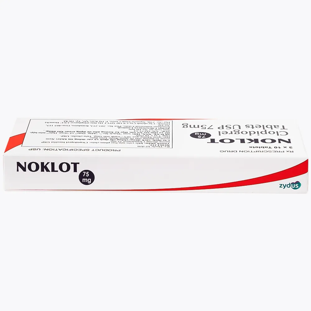 Hình ảnh Thuốc Noklot 75mg Zydus phòng ngừa biến cố xơ vữa động mạch (3 vỉ x 10 viên)