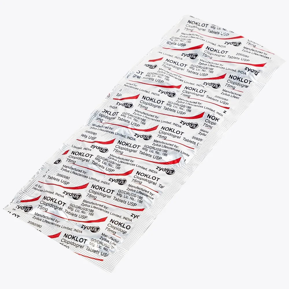 Hình ảnh Thuốc Noklot 75mg Zydus phòng ngừa biến cố xơ vữa động mạch (3 vỉ x 10 viên)