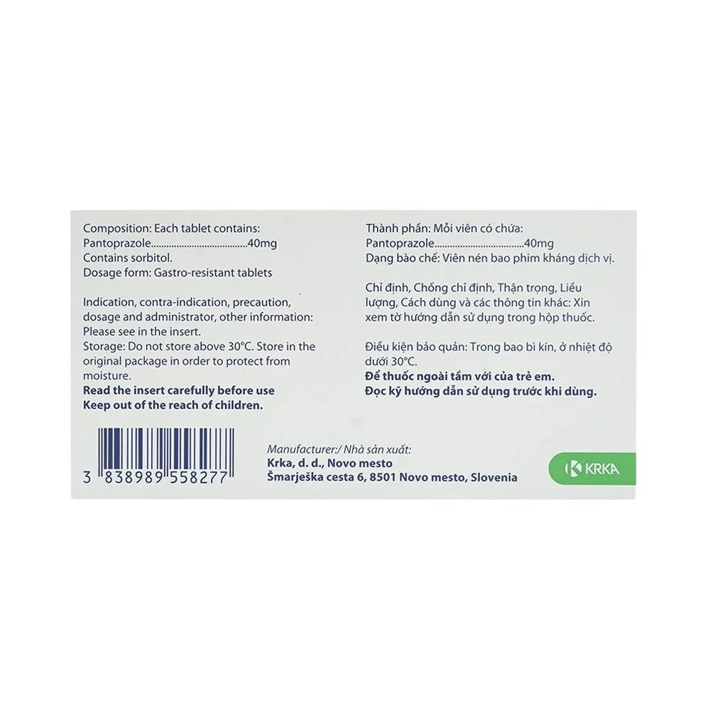 Hình ảnh Viên nén Nolpaza 40mg KRKA điều trị bệnh trào ngược dạ dày – thực quản, loét đường tiêu hoá (1 vỉ x 14 viên)
