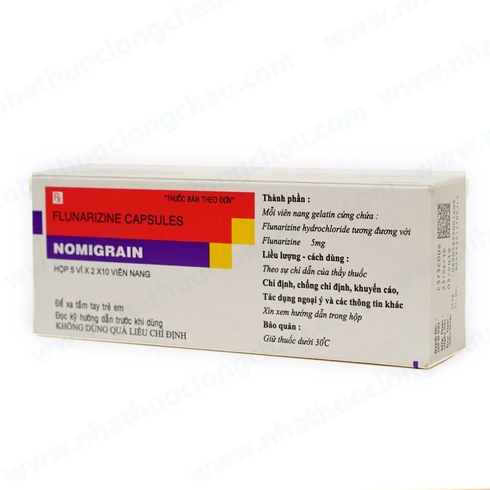 Hình ảnh Thuốc Nomigrain 5mg Torrent điều trị đau nửa đầu (5 vỉ x 20 viên)