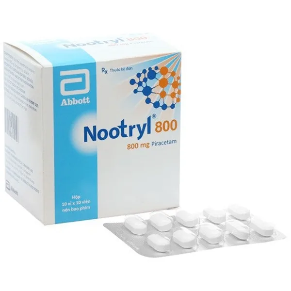 Hình ảnh Viên nén Nootryl 800 Abbott điều trị chứng rung giật cơ, thiếu máu não (10 vỉ x 10 viên)