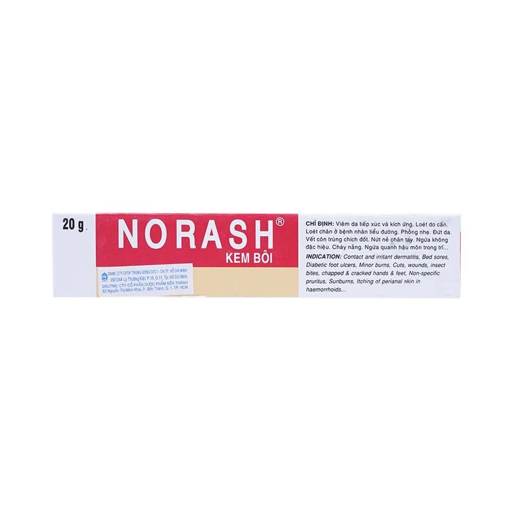 Hình ảnh Kem bôi da Norash Raptakos điều trị viêm da tiếp xúc và kích ứng, loét do tì đè (20g)