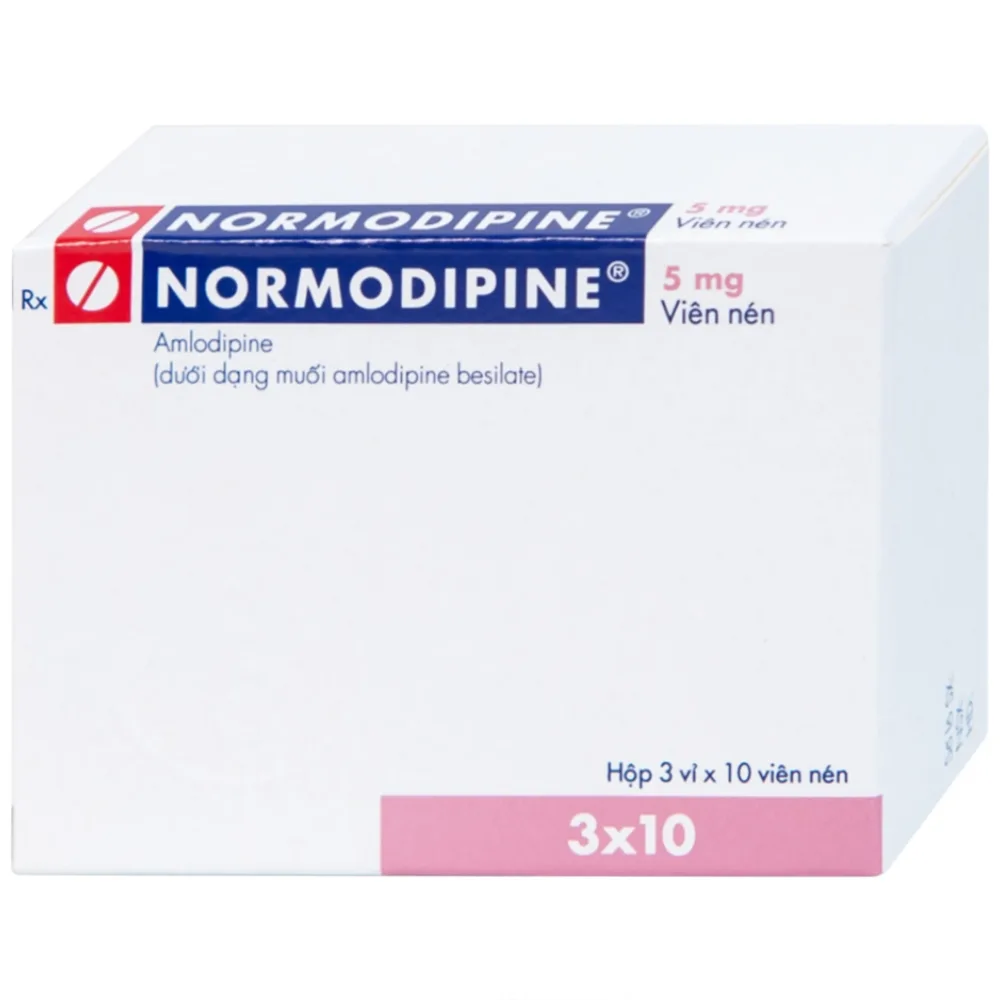 Hình ảnh Viên nén Normodipine 5mg Gedeon điều trị tăng huyết áp, đau thắt ngực ổn định (3 vỉ x 10 viên)