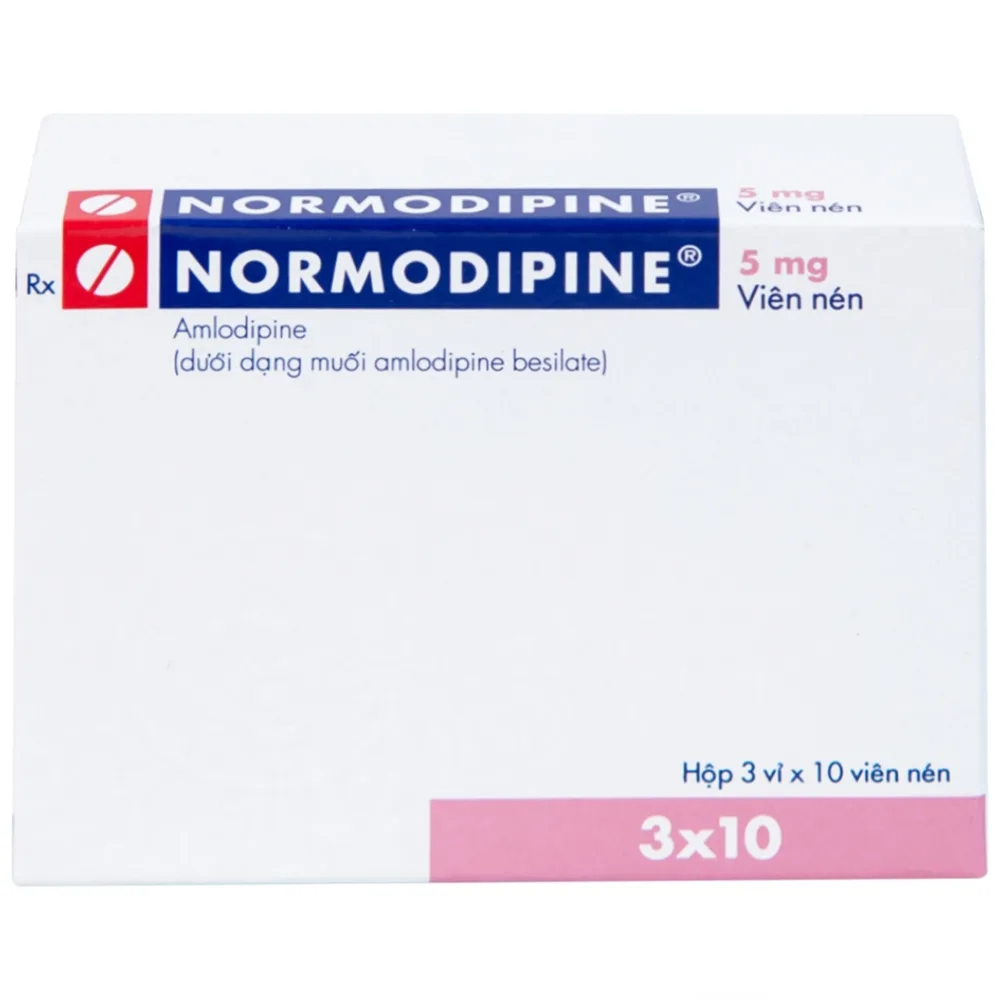 Hình ảnh Viên nén Normodipine 5mg Gedeon điều trị tăng huyết áp, đau thắt ngực ổn định (3 vỉ x 10 viên)