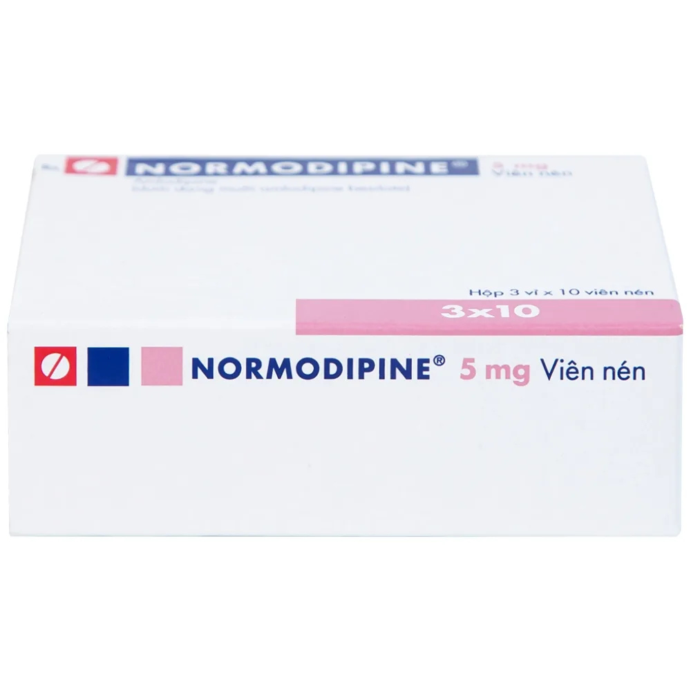Hình ảnh Viên nén Normodipine 5mg Gedeon điều trị tăng huyết áp, đau thắt ngực ổn định (3 vỉ x 10 viên)