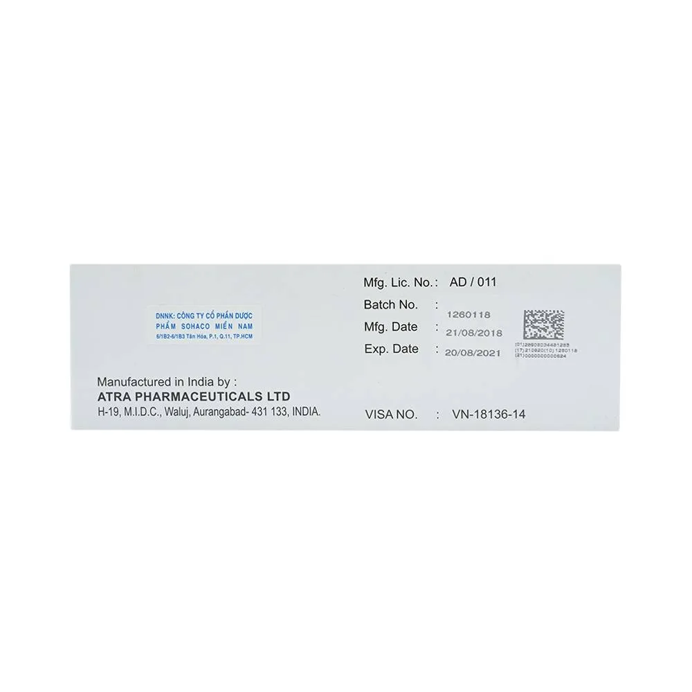 Hình ảnh Thuốc Novator 500 Atra điều trị thiếu máu (5 vỉ x 10 viên)