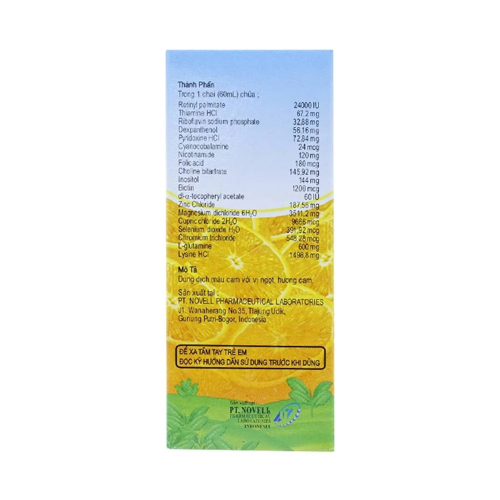 Hình ảnh Siro NovellZamel bổ sung vitamin, khoáng chất cho trẻ em (60ml)
