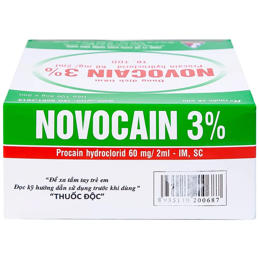 Hình ảnh Dung dịch tiêm Novocain 3% Vinphaco gây tê tiêm thấm, gây tê vùng, gây tê tủy sống (100 ống x 2ml) 