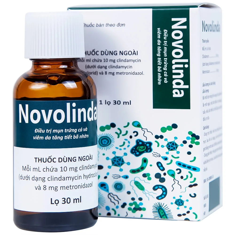 Hình ảnh Dung dịch Novolinda CPC1 Hà Nội điều trị bệnh trứng cá, viêm nang lông (30ml)