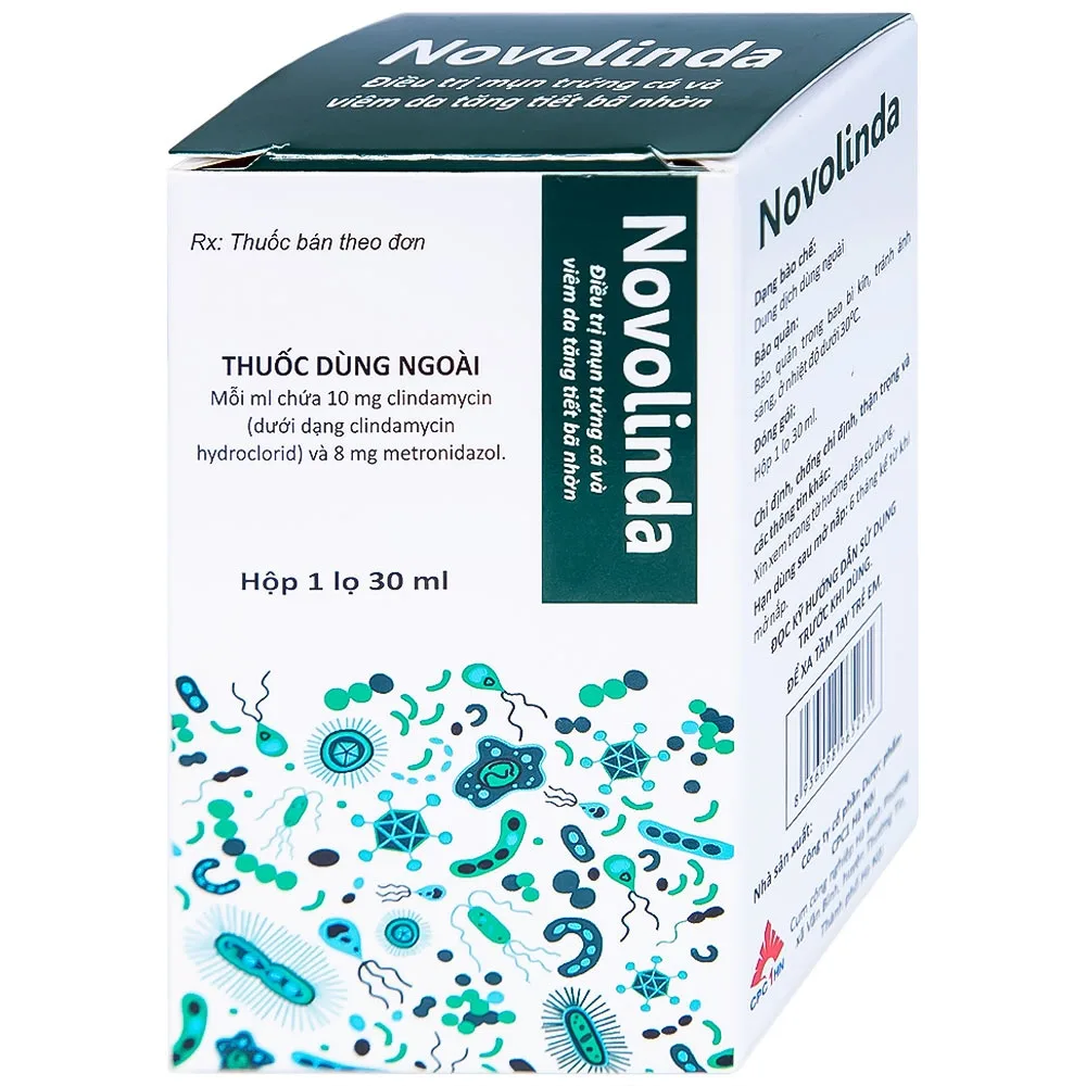 Hình ảnh Dung dịch Novolinda CPC1 Hà Nội điều trị bệnh trứng cá, viêm nang lông (30ml)