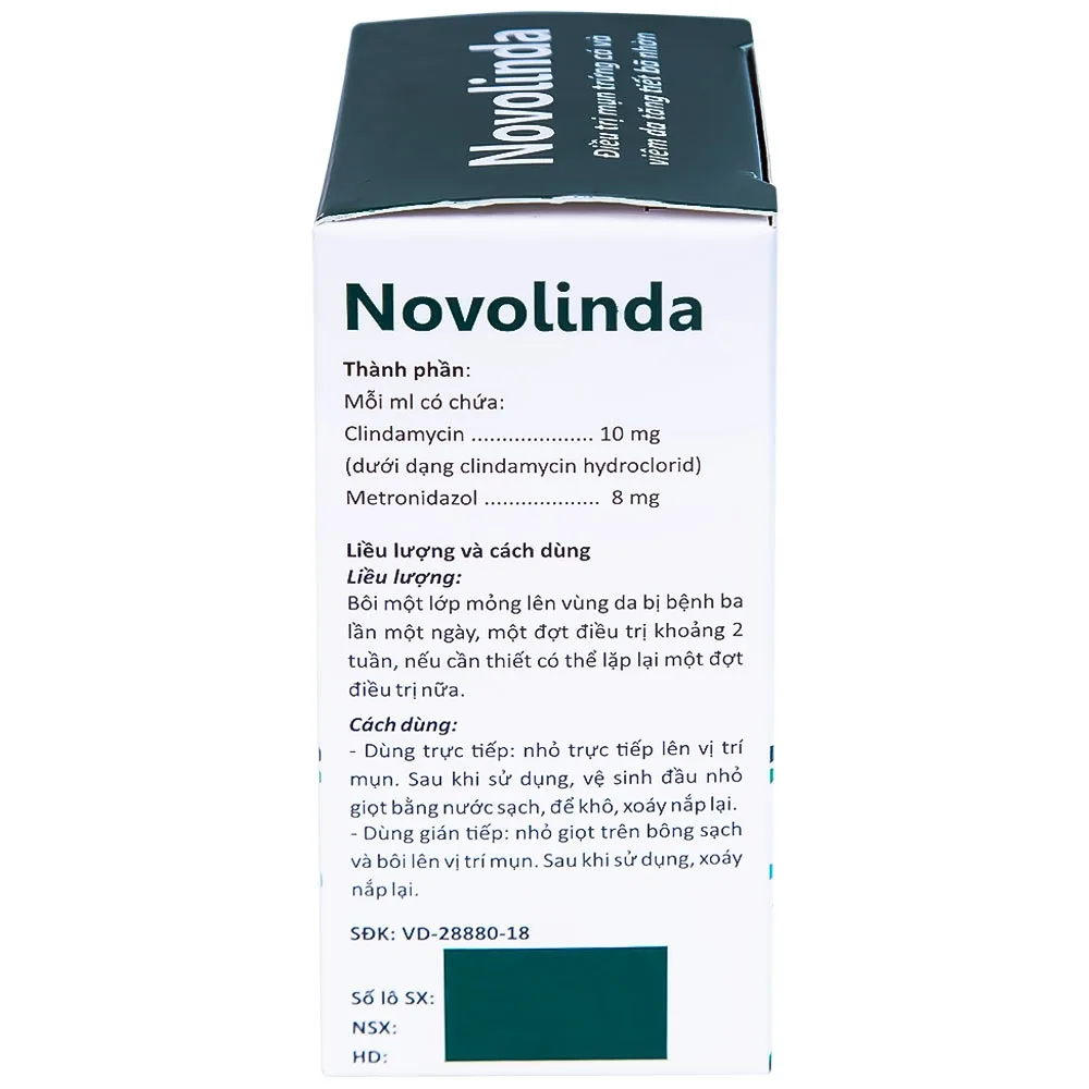 Hình ảnh Dung dịch Novolinda CPC1 Hà Nội điều trị bệnh trứng cá, viêm nang lông (30ml)