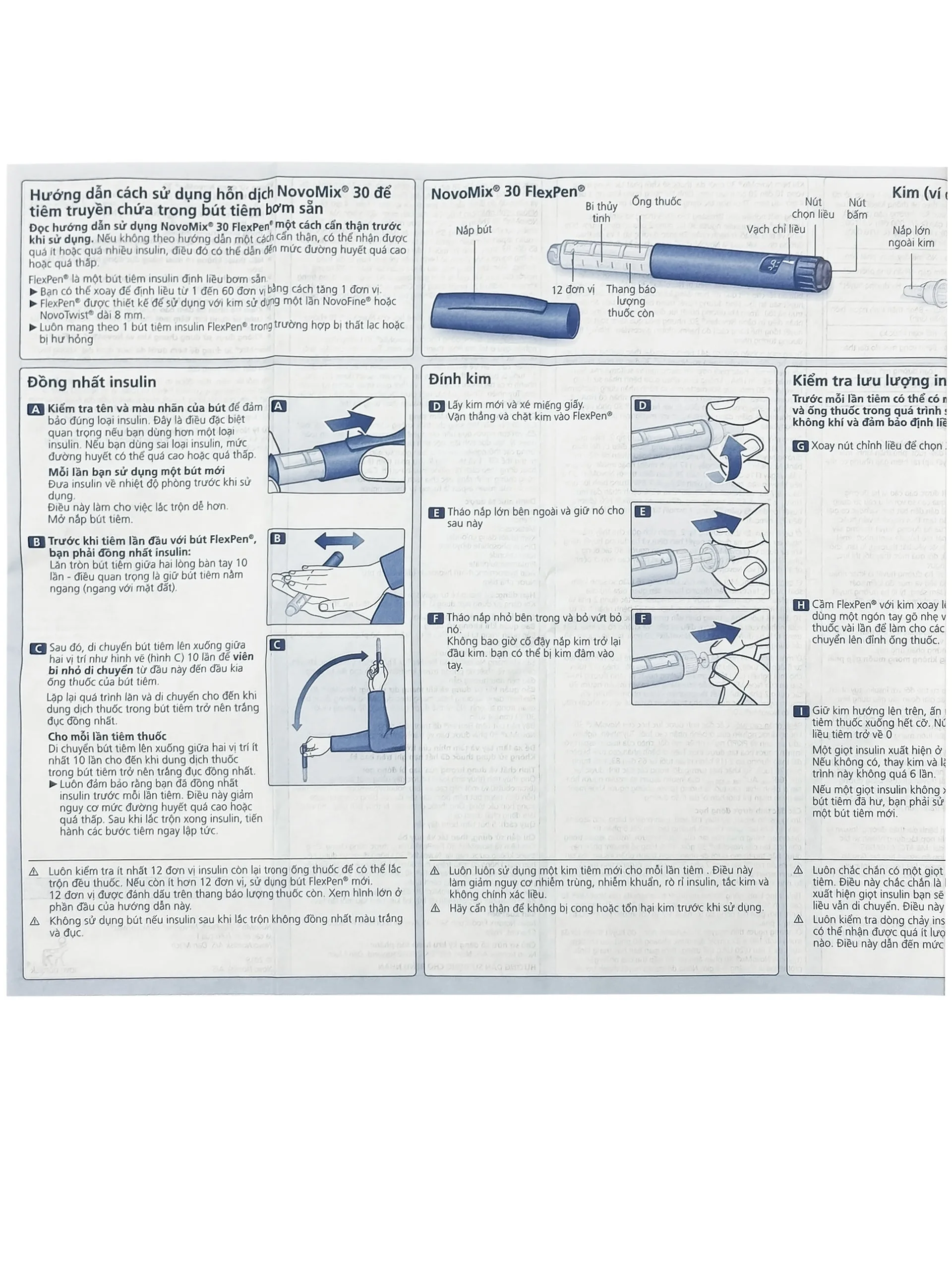 Hình ảnh Bút tiêm NovoMix 30 FlexPen Novo Nordisk điều trị đái tháo đường (5 cây x 3ml)