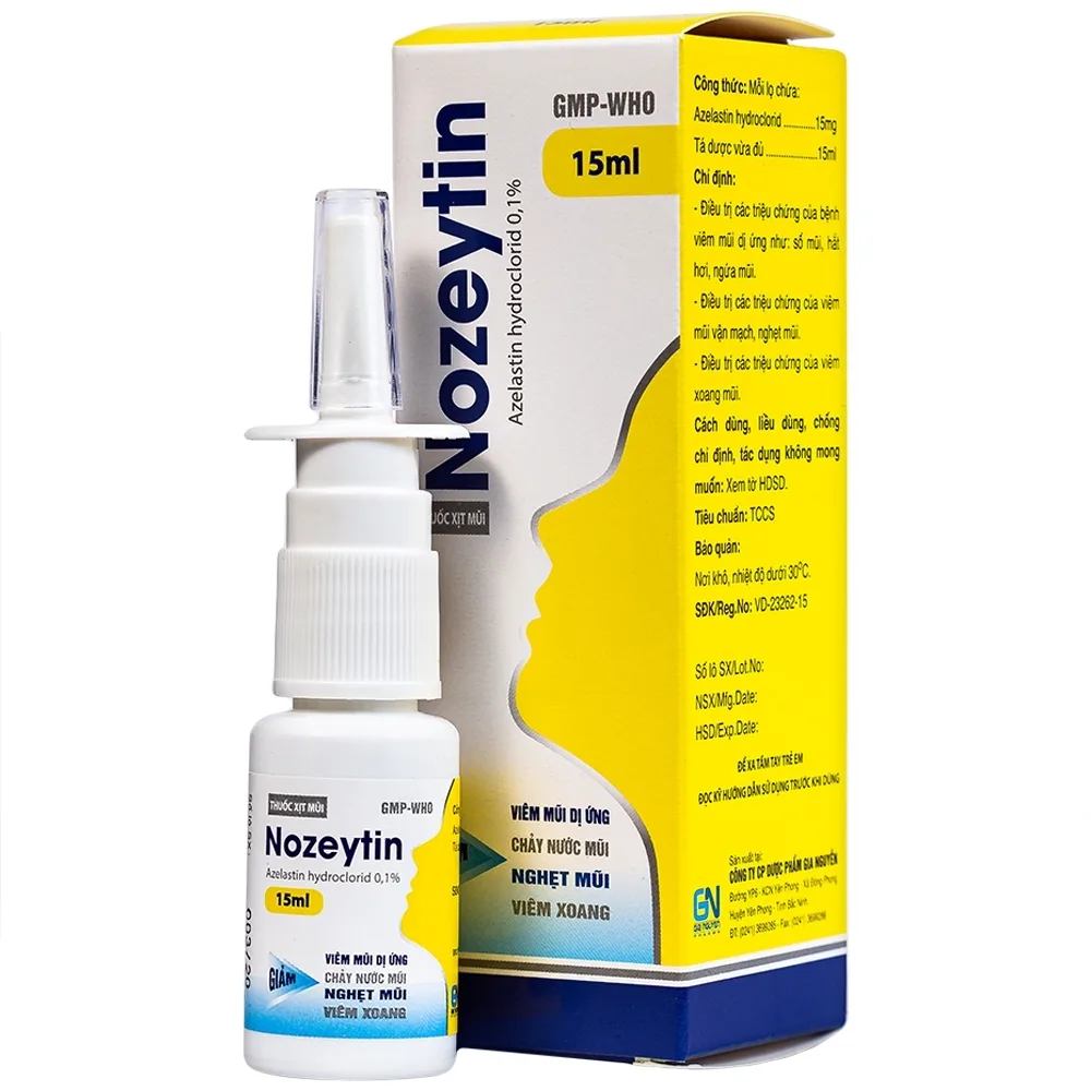 Hình ảnh Thuốc xịt mũi Nozeytin Gia Nguyễn điều trị viêm mũi dị ứng, sổ mũi, hắt hơi, ngứa mũi (15ml)