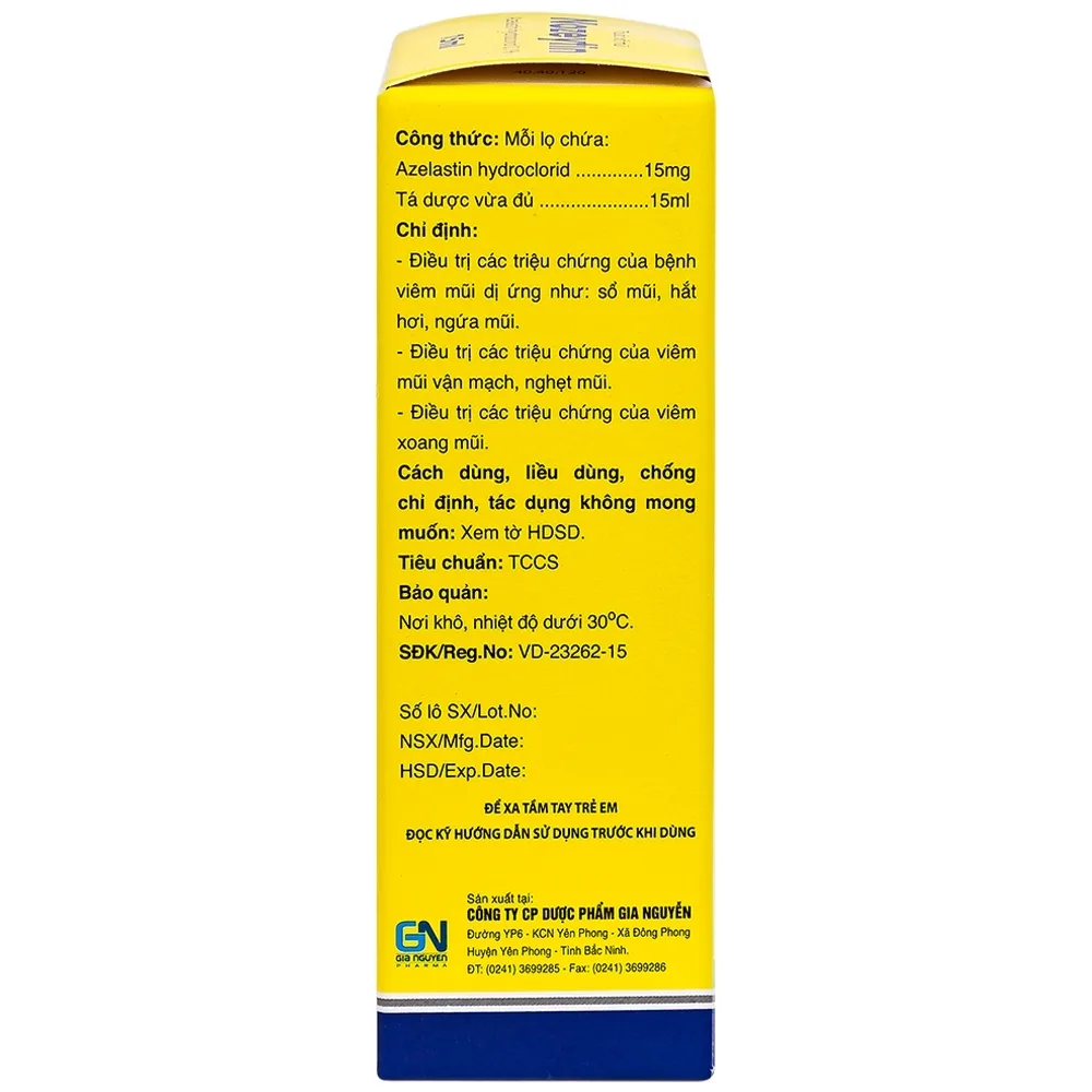 Hình ảnh Thuốc xịt mũi Nozeytin Gia Nguyễn điều trị viêm mũi dị ứng, sổ mũi, hắt hơi, ngứa mũi (15ml)