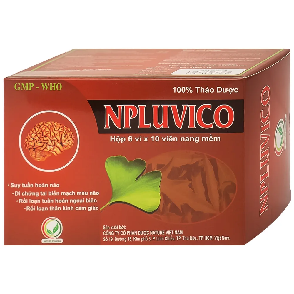 Hình ảnh Thuốc Npluvico Nature điều trị suy tuần hoàn não (6 vỉ x 10 viên)