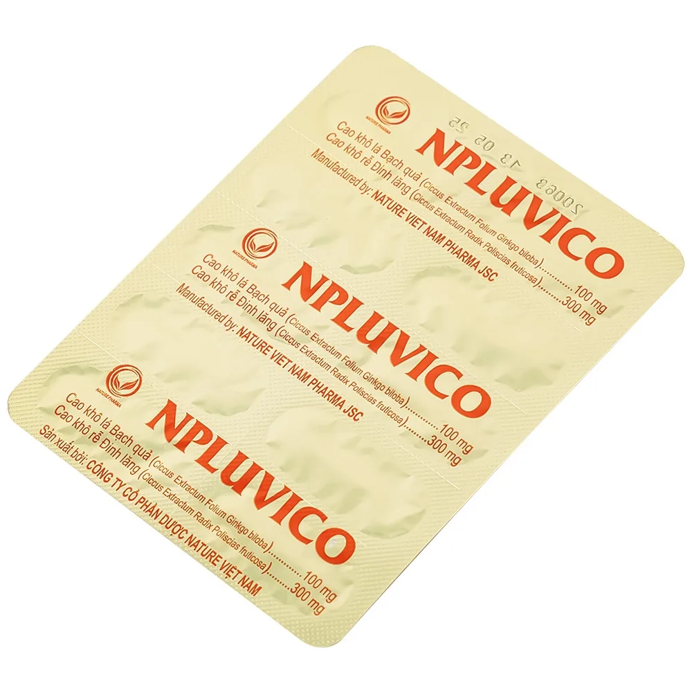 Hình ảnh Thuốc Npluvico Nature điều trị suy tuần hoàn não (6 vỉ x 10 viên)