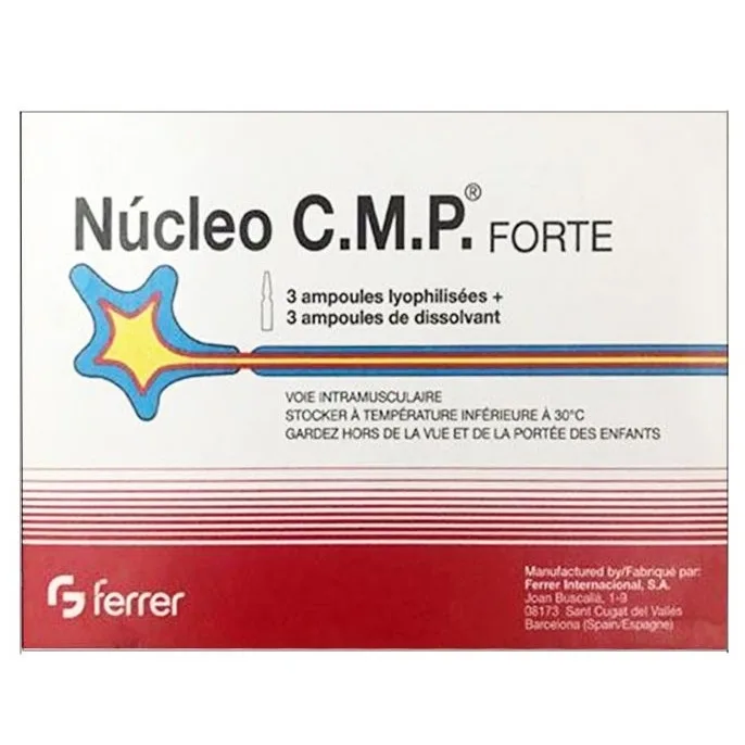Hình ảnh Bột pha tiêm Núcleo C.M.P Forte Ferrer điều trị bệnh về thần kinh ngoại biên (3 cặp ống)