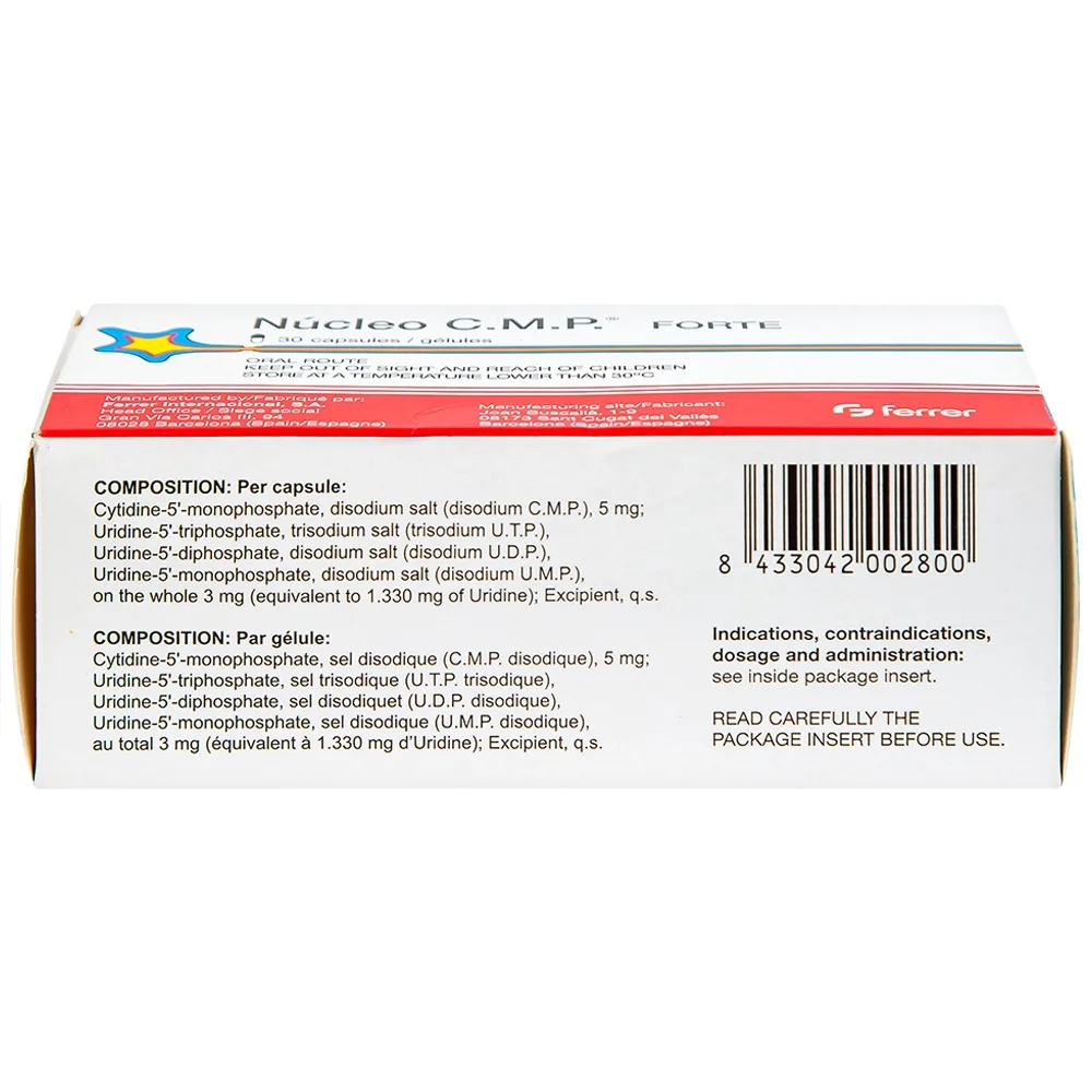Hình ảnh Viên nang cứng Núcleo C.M.P Forte Ferrer điều trị bệnh lý thần kinh ngoại biên (6 vỉ x 5 viên)