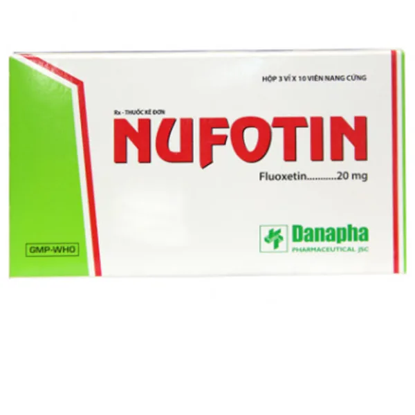 Hình ảnh Viên nang cứng Nufotin 20mg Danapha điều trị bệnh trầm cảm (3 vỉ x 10 viên)