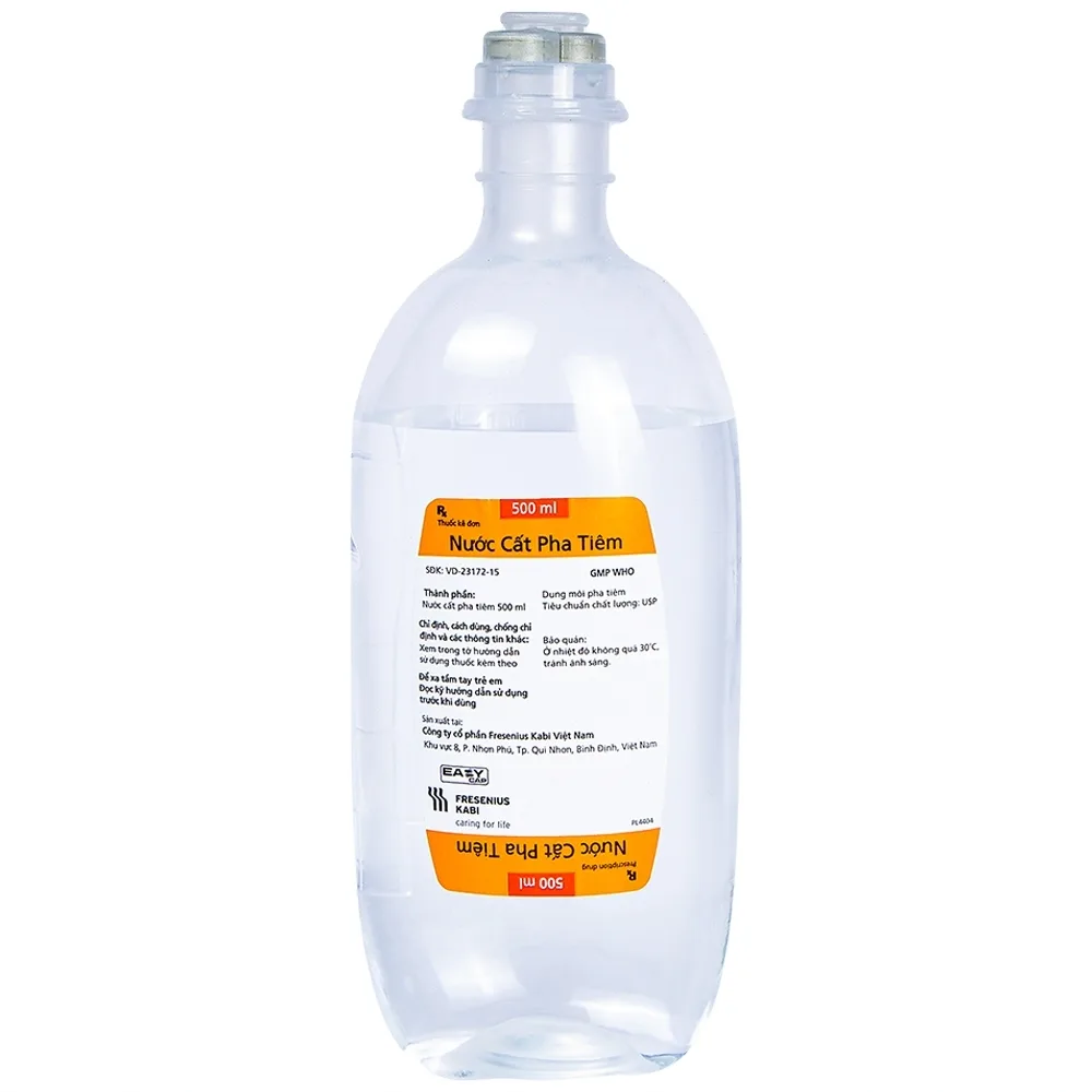Hình ảnh Nước Cất Pha Tiêm Fresenius Kabi làm dung môi để hòa chất tiêm (20 chai x 500ml)