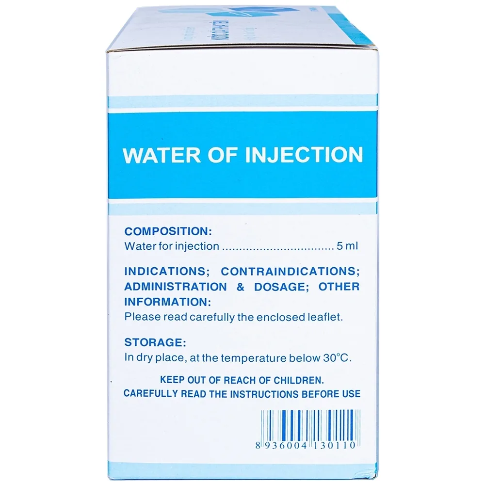 Hình ảnh Nước cất pha tiêm Dược 3-2 hòa tan, pha loãng các chế phẩm thuốc (10 vỉ x 10 ống x 5ml)