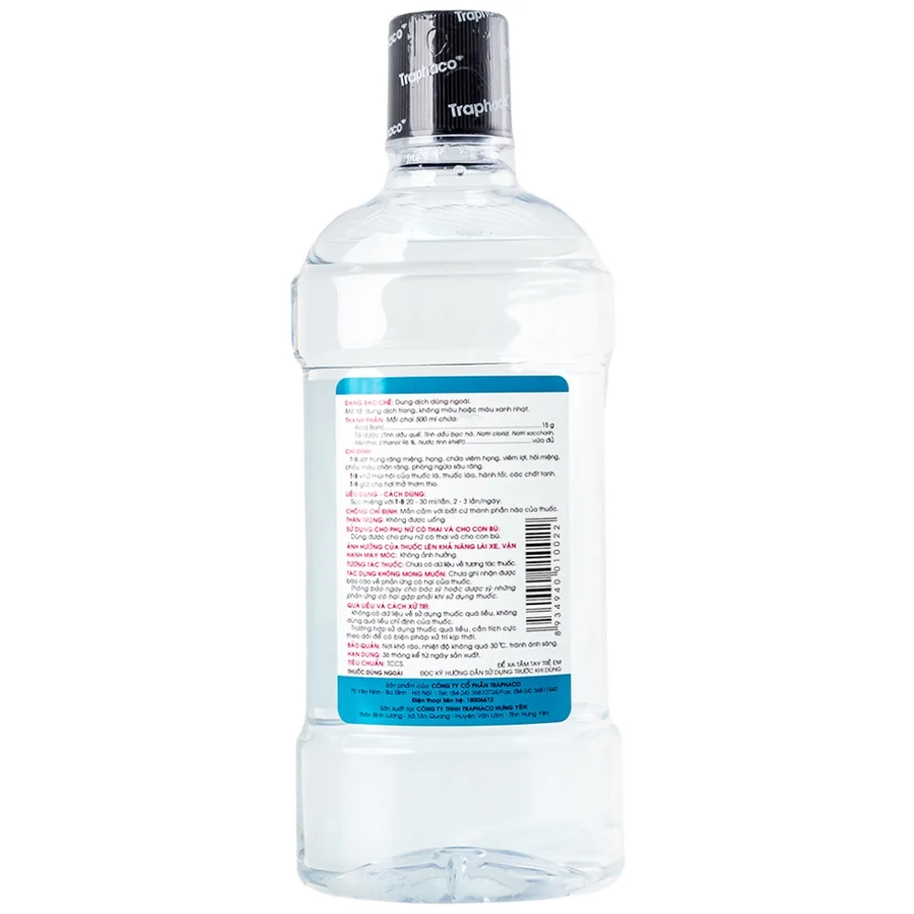 Hình ảnh Nước súc miệng T&B Traphaco sát trùng răng miệng, họng, khử mùi hôi thuốc lá (500ml)
