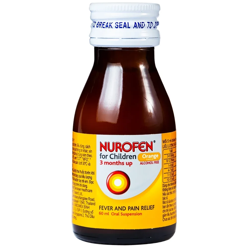 Hình ảnh Hỗn dịch uống Nurofen for children hạ sốt, giảm đau răng, đau tai, đau họng (60ml)