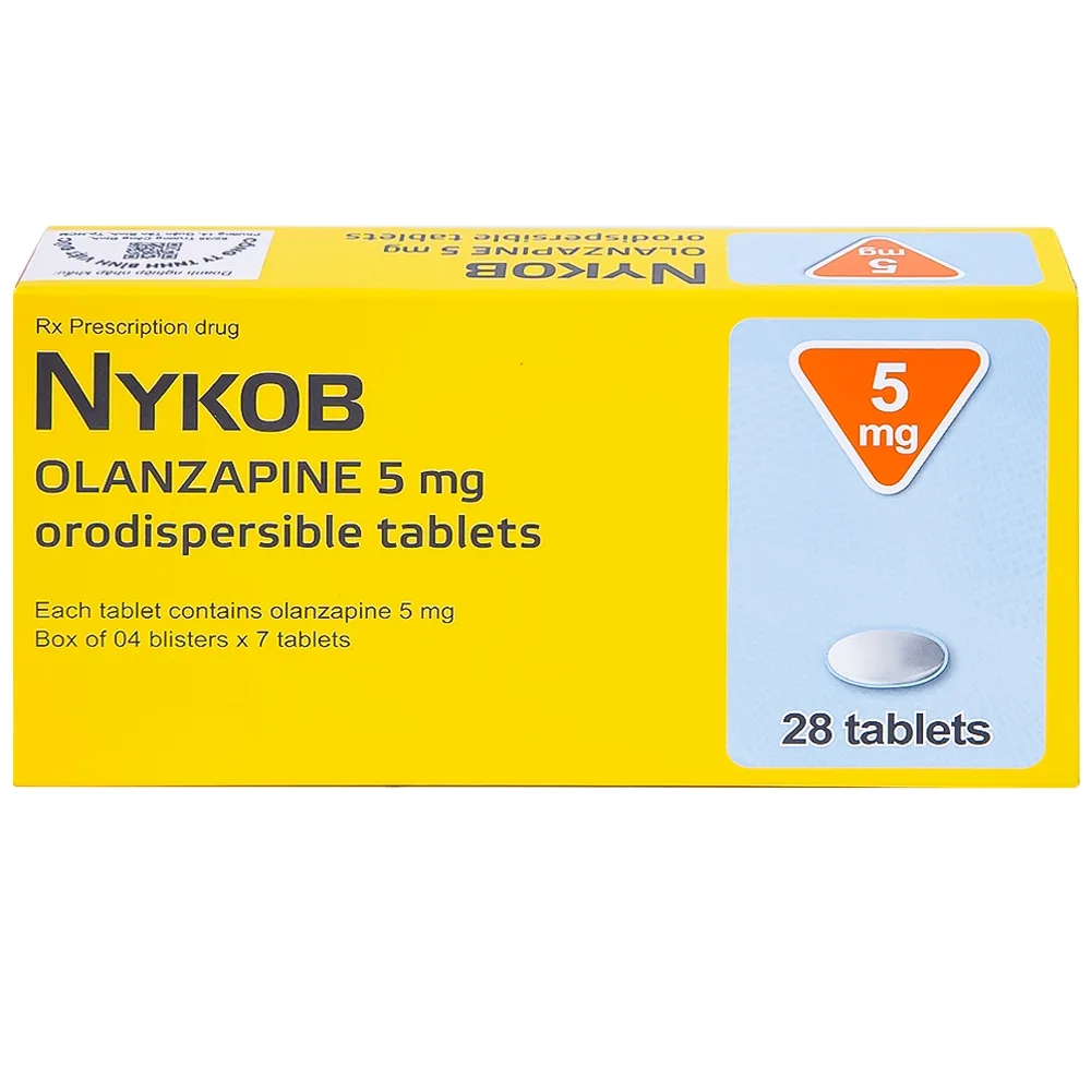 Hình ảnh Viên nén Nykob 5mg Genepharm SA điều trị tâm thần phân liệt (4 vỉ x 7 viên)