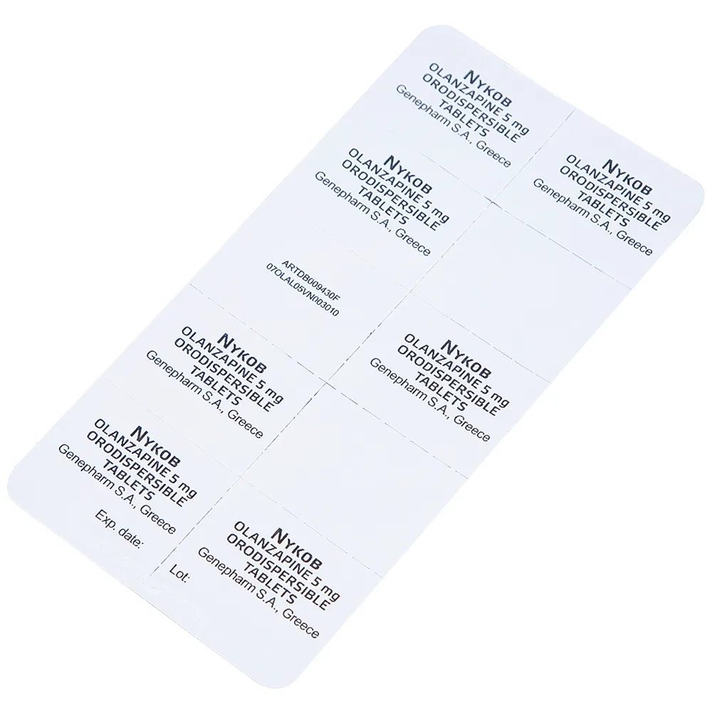 Hình ảnh Viên nén Nykob 5mg Genepharm SA điều trị tâm thần phân liệt (4 vỉ x 7 viên)