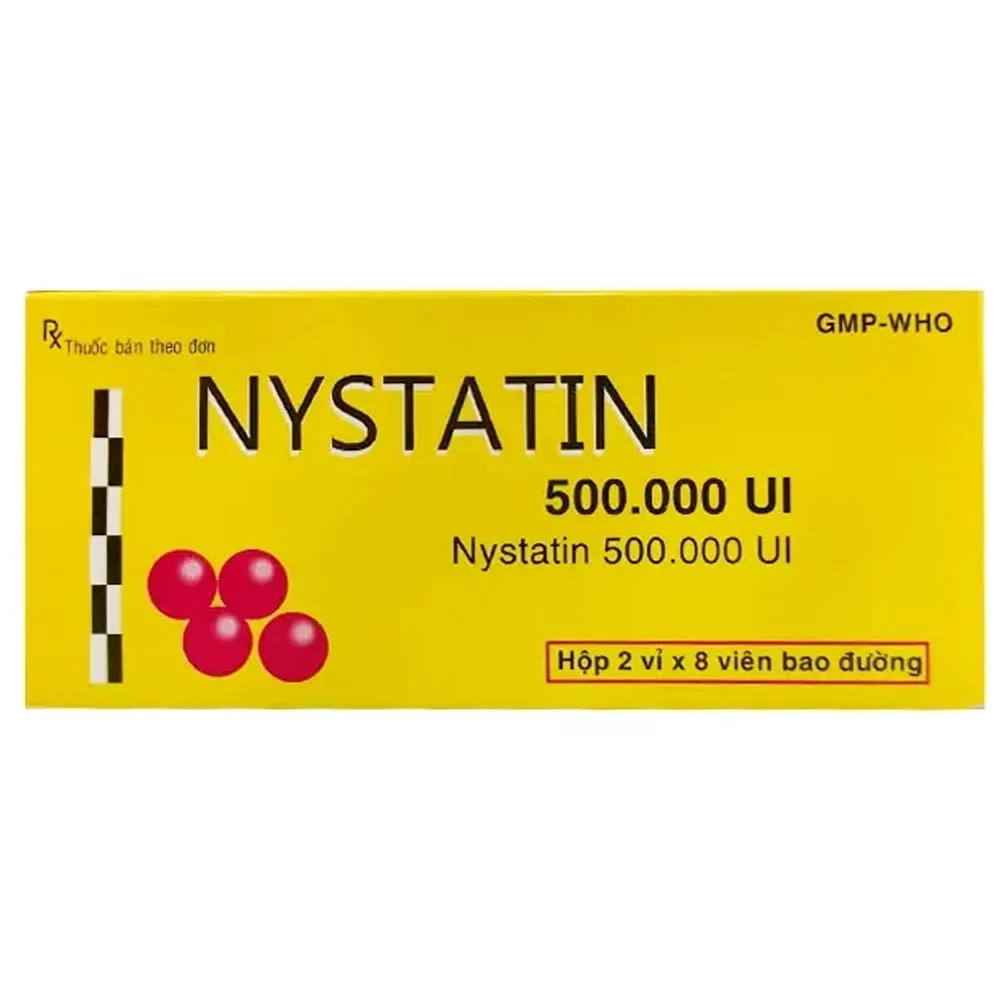 Hình ảnh Thuốc Nystatin 500.000IU Donaipharm dự phòng, điều trị nhiễm nấm Candida (2 vỉ x 8 viên)