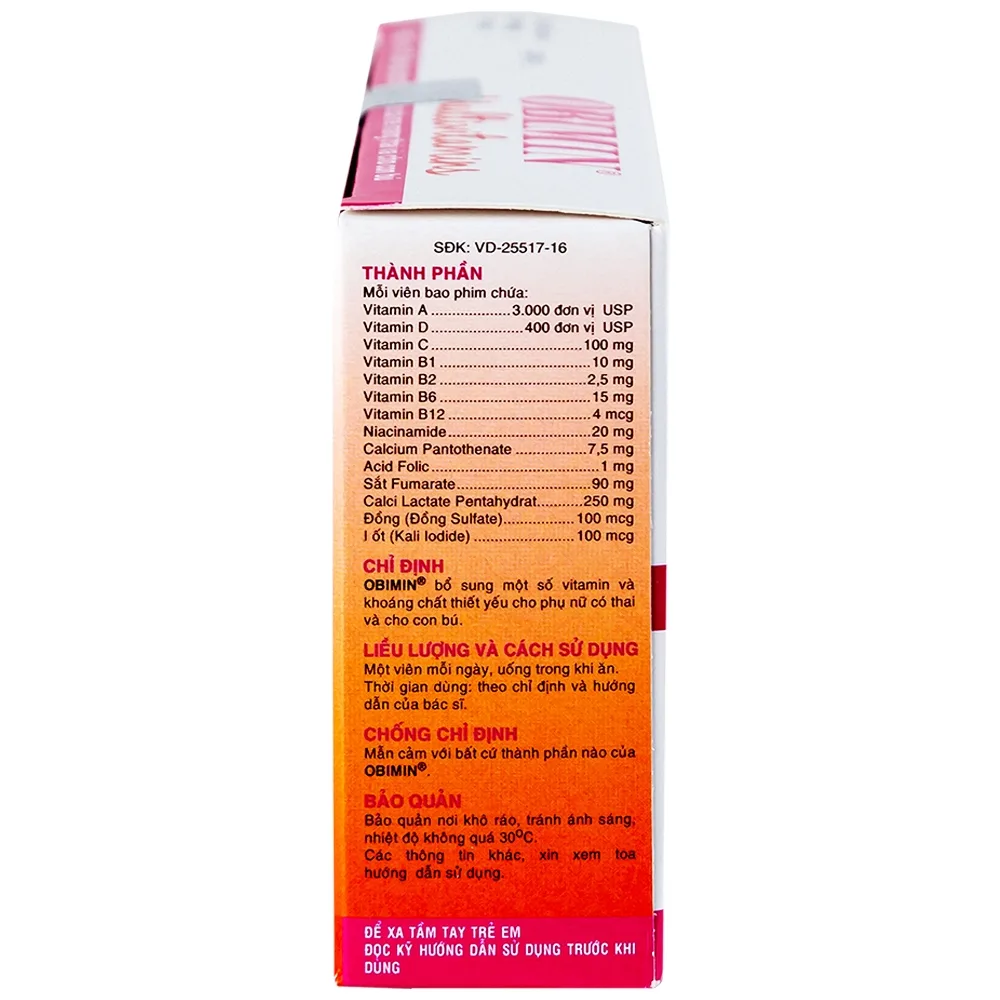 Hình ảnh Viên nén Obimin Multivitamins United bổ sung vitamin và khoáng chất (3 vỉ x 10 viên)