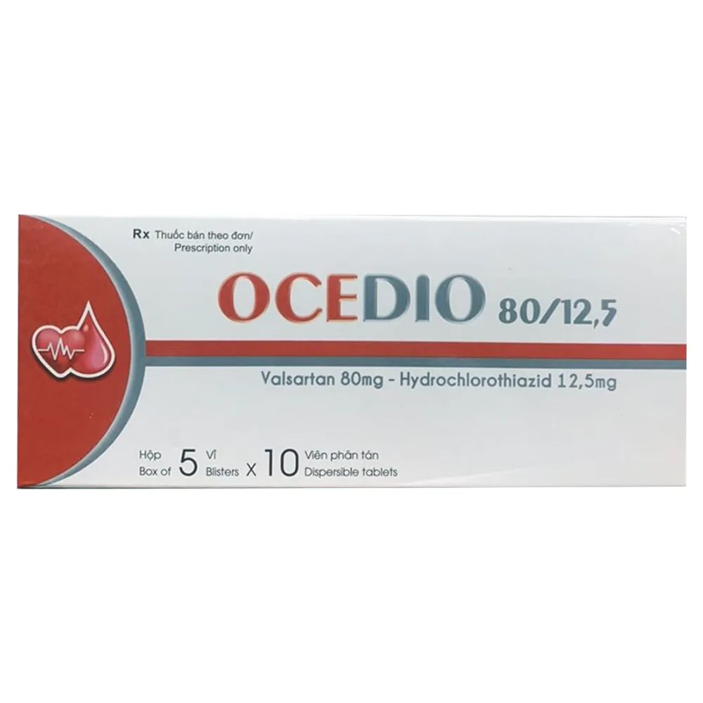 Hình ảnh Thuốc Ocedio 80/12,5 VCP điều trị cao huyết áp (5 vỉ x 10 viên)