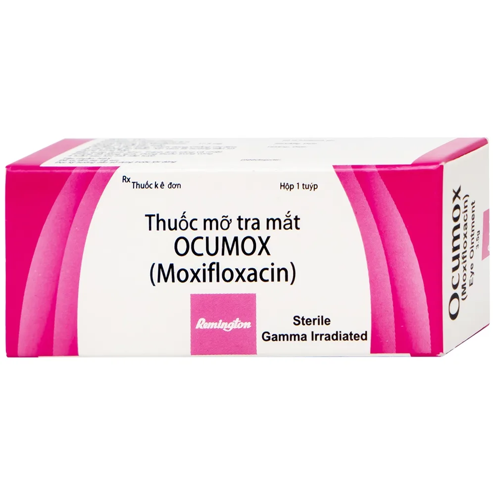 Hình ảnh Thuốc mỡ tra mắt Ocumox Remington điều trị viêm kết mạc