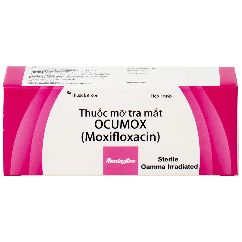 Hình ảnh Thuốc mỡ tra mắt Ocumox Remington điều trị viêm kết mạc