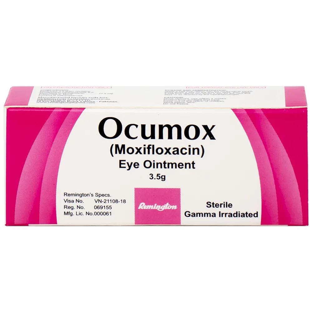 Hình ảnh Thuốc mỡ tra mắt Ocumox Remington điều trị viêm kết mạc