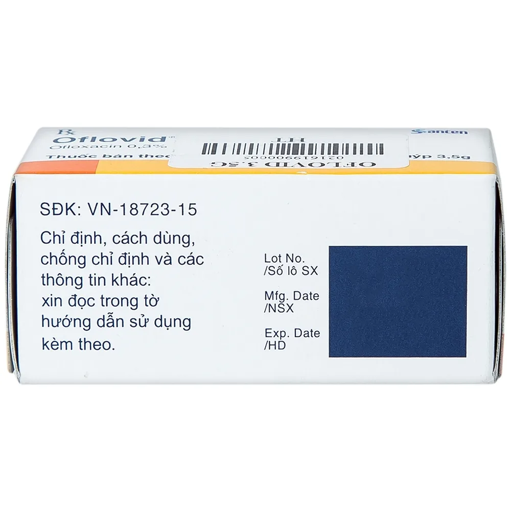 Hình ảnh Thuốc mỡ tra mắt Oflovid Ophthalmic ointment Santen điều trị viêm bờ mi, viêm túi lệ, lẹo (3.5g)