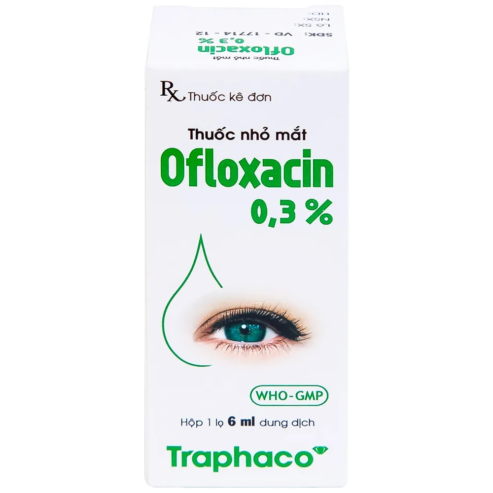 Hình ảnh Thuốc nhỏ mắt Ofloxacin 0,3% Traphaco điều trị nhiễm trùng mắt, viêm kết mạc (6ml)