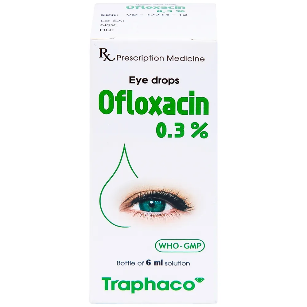 Hình ảnh Thuốc nhỏ mắt Ofloxacin 0,3% Traphaco điều trị nhiễm trùng mắt, viêm kết mạc (6ml)