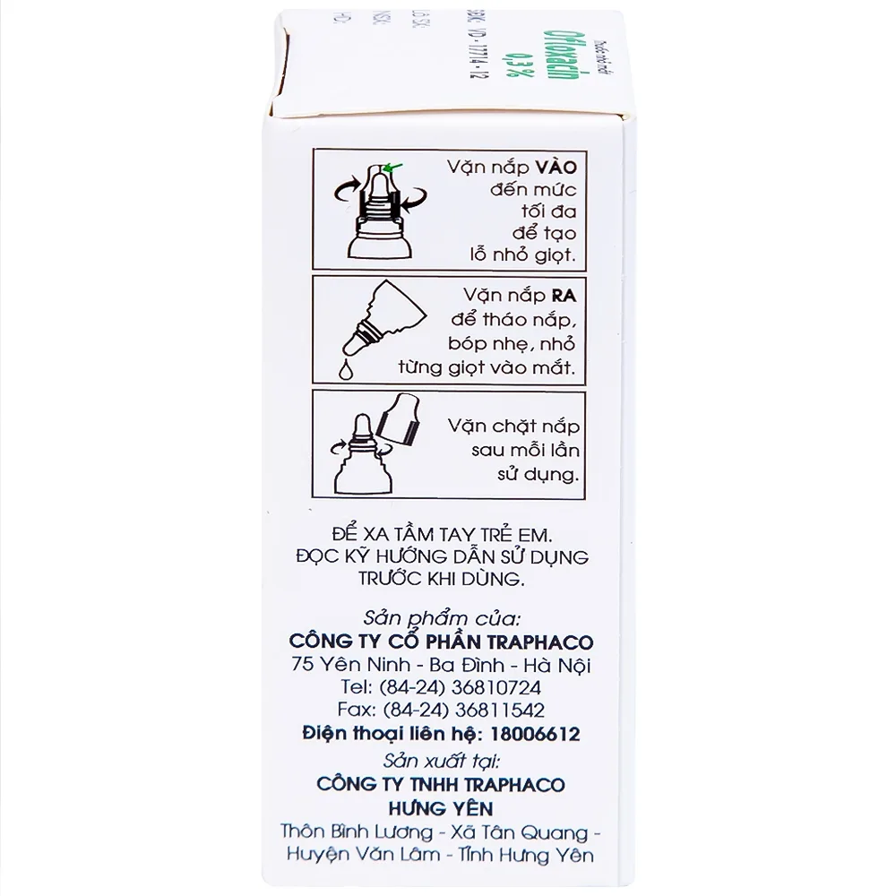 Hình ảnh Thuốc nhỏ mắt Ofloxacin 0,3% Traphaco điều trị nhiễm trùng mắt, viêm kết mạc (6ml)