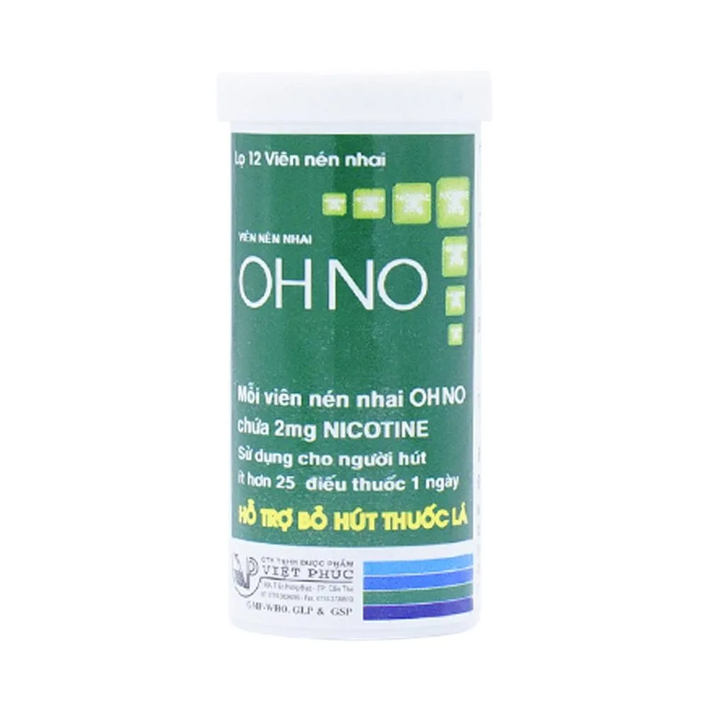 Hình ảnh Viên nhai OH NO Việt Phúc hỗ trợ cai nghiện thuốc lá (1 lọ x 12 viên)