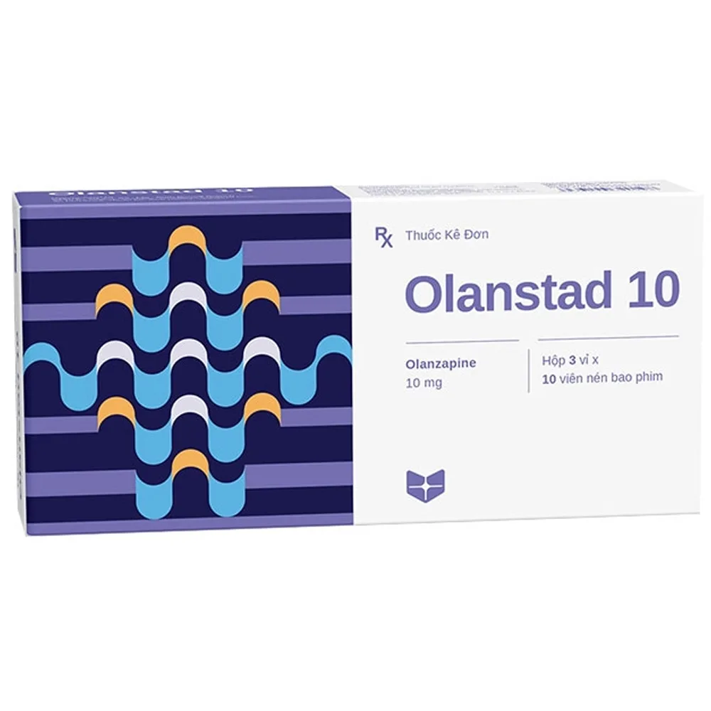 Hình ảnh Viên nén Olanstad 10 Stella điều trị bệnh tâm thần phân liệt (3 vỉ x 10 viên)