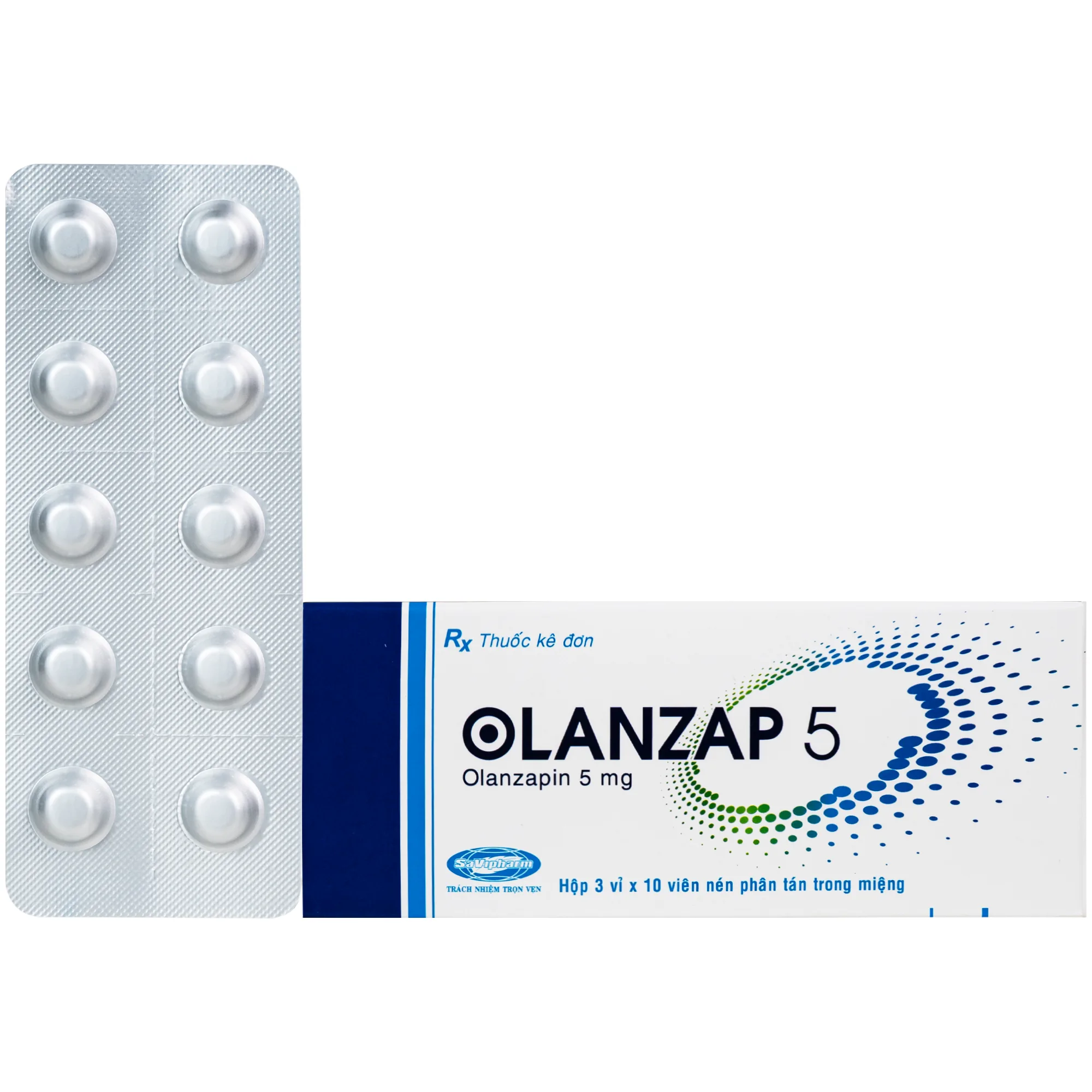 Hình ảnh Thuốc Olanzap 5mg Savi điều trị bệnh tâm thần phân liệt (3 vỉ x 10 viên)