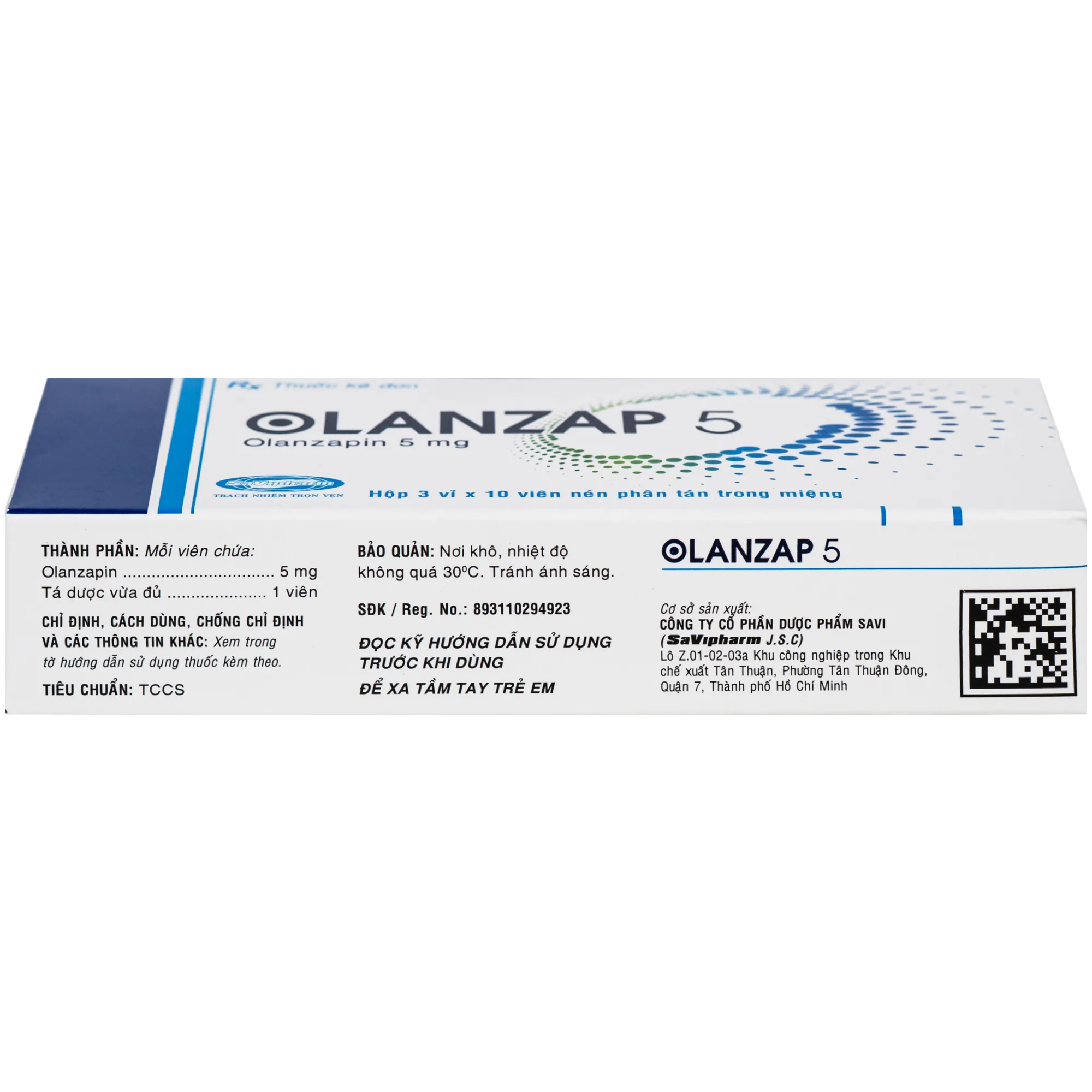 Hình ảnh Thuốc Olanzap 5mg Savi điều trị bệnh tâm thần phân liệt (3 vỉ x 10 viên)