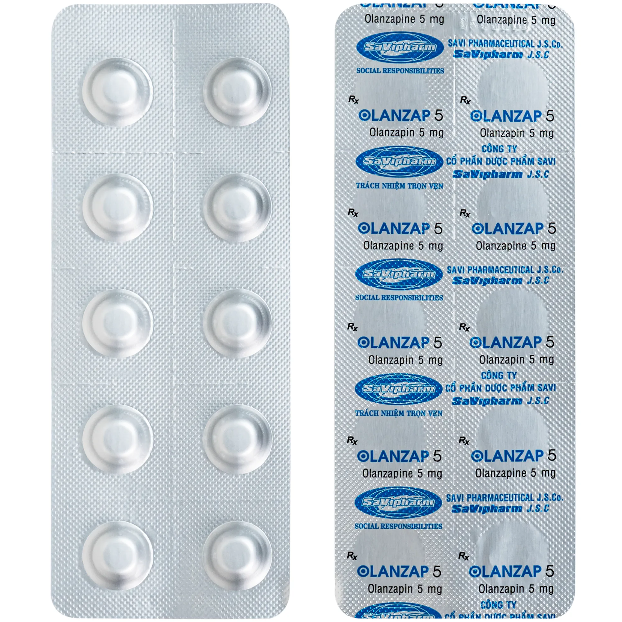 Hình ảnh Thuốc Olanzap 5mg Savi điều trị bệnh tâm thần phân liệt (3 vỉ x 10 viên)