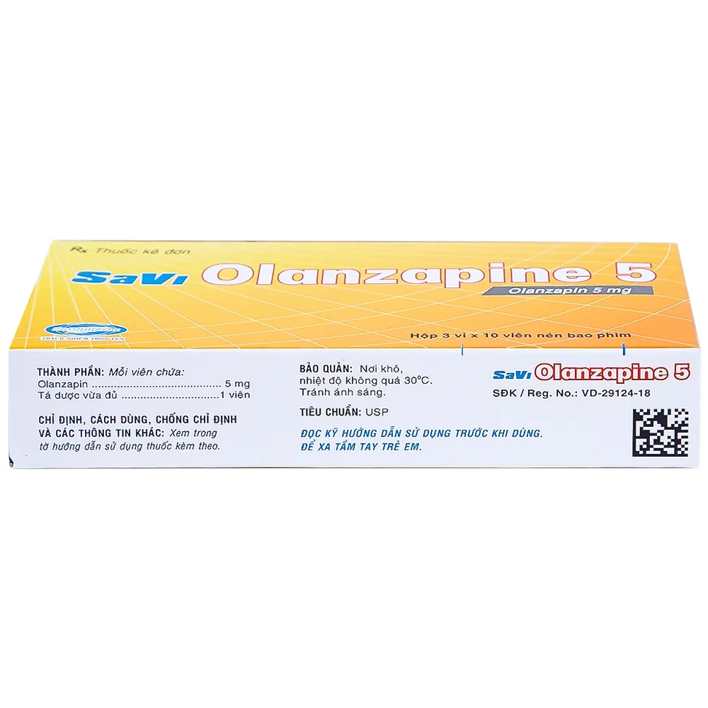 Hình ảnh Thuốc Savi Olanzapine 5 điều trị bệnh tâm thần phân liệt (3 vỉ x 10 viên) 