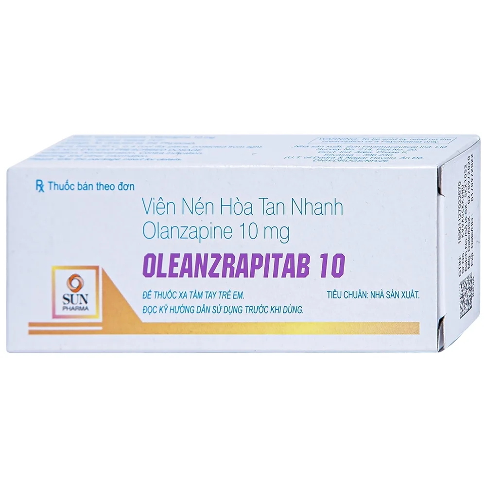 Hình ảnh Viên nén Oleanzrapitab 10 Sun Pharma điều trị tâm thần phân liệt (5 vỉ x 10 viên)
