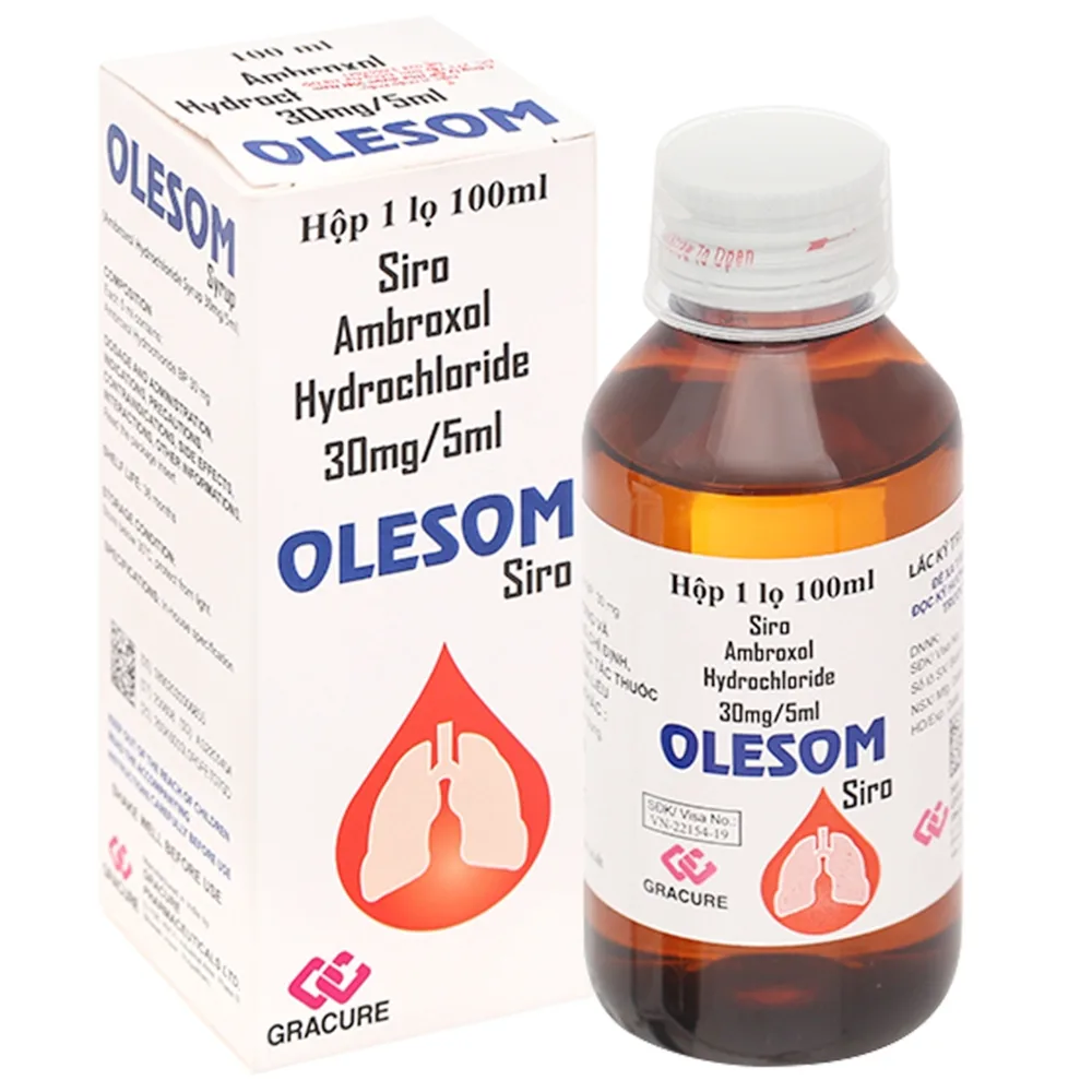 Hình ảnh Siro Olesom Gracure điều trị bệnh hô hấp cấp và mãn tính, viêm phế quản (100ml)