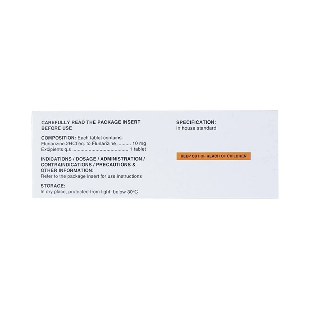 Hình ảnh Viên nén Oliveirim 10mg DaViPharm dự phòng đau nửa đầu, điều trị chứng chóng mặt (6 vỉ x 10 viên) 