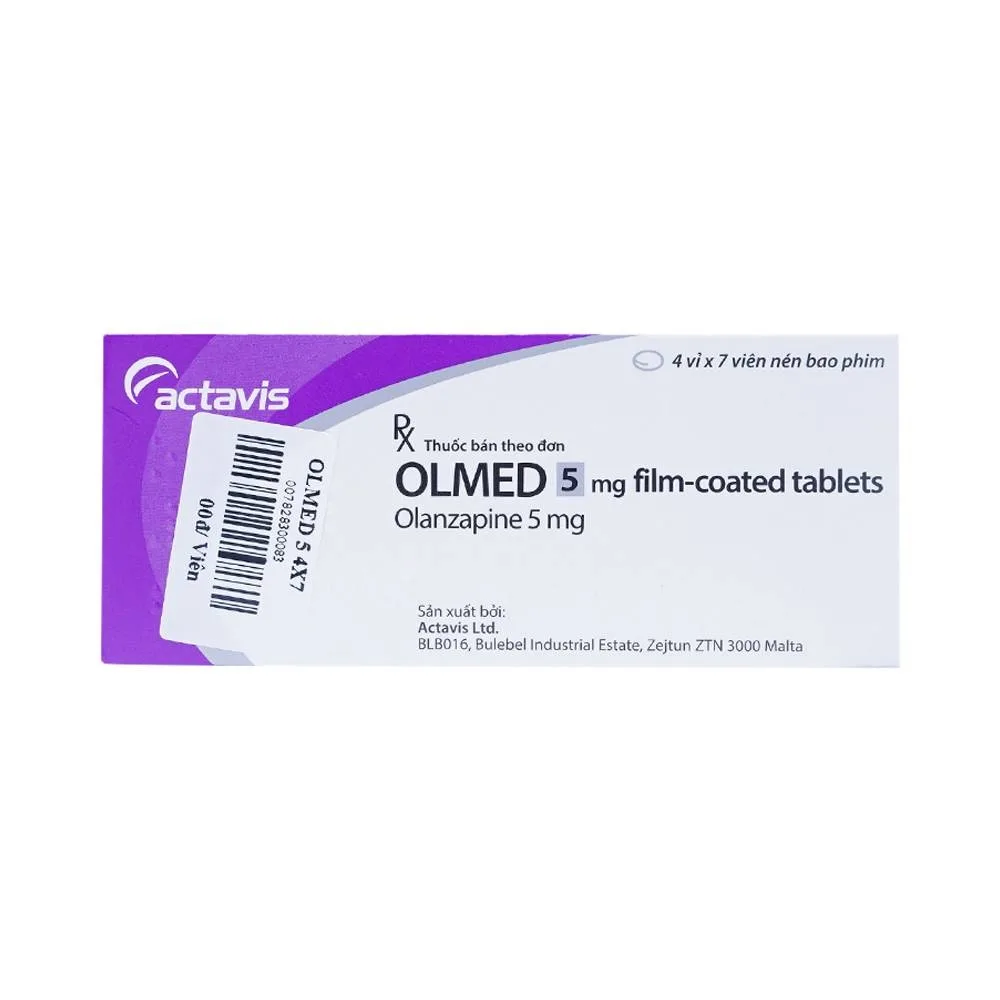 Hình ảnh Viên nén Olmed 5mg Actavis điều trị bệnh tâm thần phân liệt (4 vỉ x 7 viên)